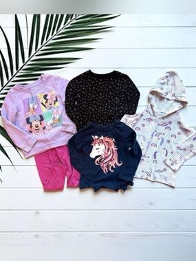 Girls’ 3T Tops & Hoodie Bundle – 5 Pieces (Disney, Old Navy, Garanimals)